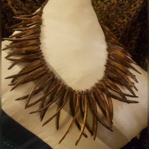 🌴 ​Tropical Warrior Statement Necklace - Hand-Crafted Coconut Shell